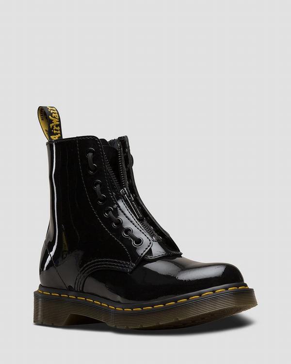 Dr Martens Dámské Kotníkové Boty 1460 Pascal Zip Front Patent Černé, CZ-801743